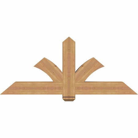 Ekena Millwork Redmond Smooth Timber Gable Bracket, Western Red Cedar, 60"W x 25"H x 5 1/2"D x 5 1/2"F, 10/12 Pitch GBW060X25X0606RED00SWR